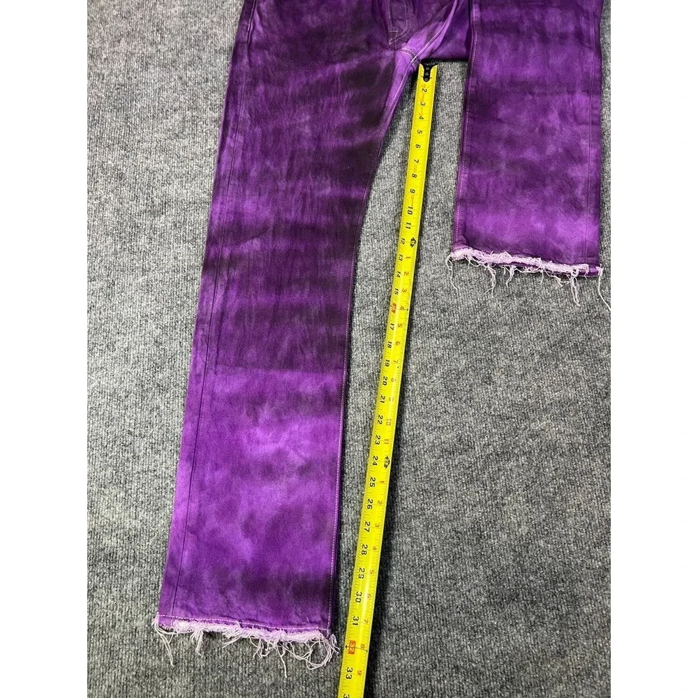 Levi's Men's 501 W30 L32 Purple Overdyed Jeans Y2K Grunge Streetwear Depop Skate - Picture 3 of 15